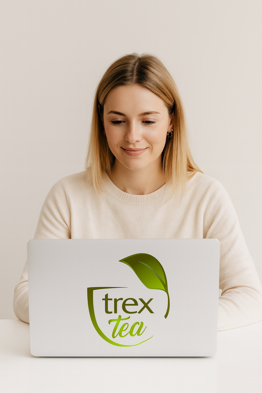 Jeune femme trex tea thé et gélule service client