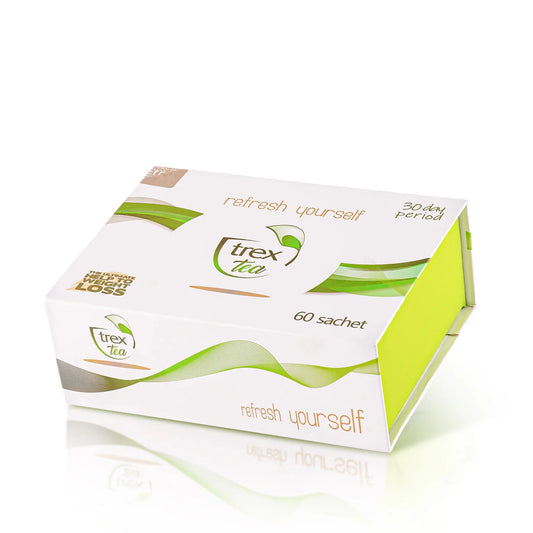 Boîte de thé Trex Tea contenant 30 sachets pour une routine bien-être naturelle
