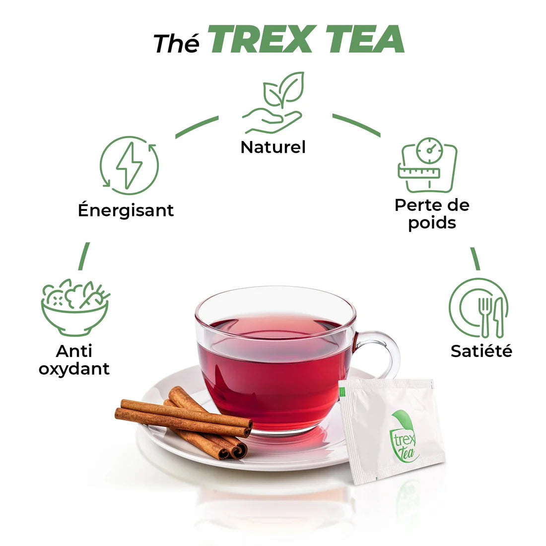 Infusion Trex Tea en sachets dans un environnement naturel et apaisant